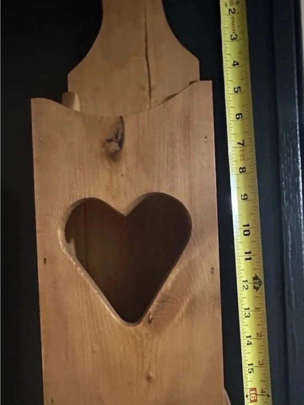 VTG American Heirloom Wooden Wall Heart Cut Out Candle Box Ohio